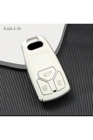 YıldızTuning Audi A4 B9 Sustasız Anahtar Kılıfı Beyaz Renk ürün görseli 1