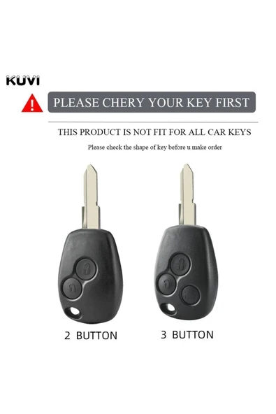 YıldızTuning Renault Laguna Anahtar Kılıfı 2 Buton Siyah Renk - Resim 3