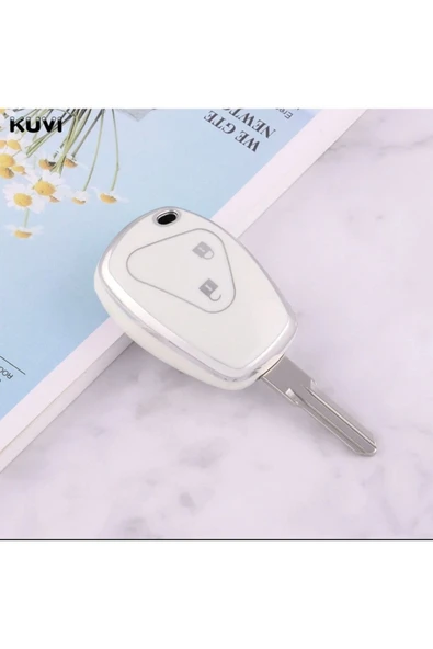 YıldızTuning Renault Espace Anahtar Kılıfı 2 Buton Beyaz Renk ürün görseli 1