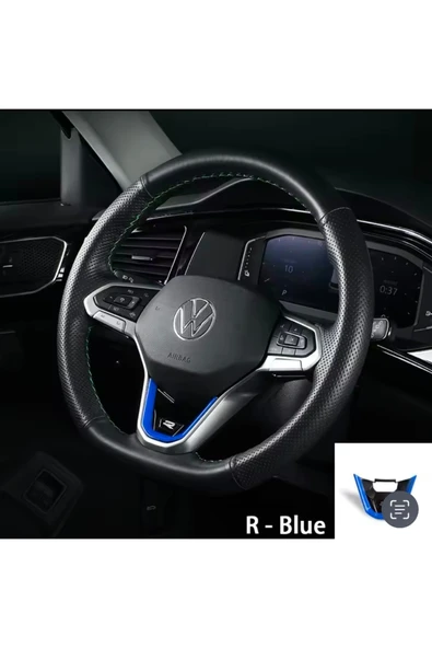 YıldızTuning VW T-Cross Direksiyon R Logo Mavi 2022-2025 - 1