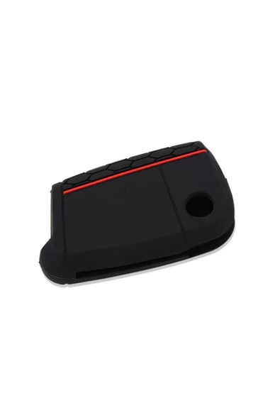 YıldızTuning Seat Leon 2013-2020 Silikon Anahtar Kılıfı Kırmızı Çizgili Kılıf Anahtar - 2