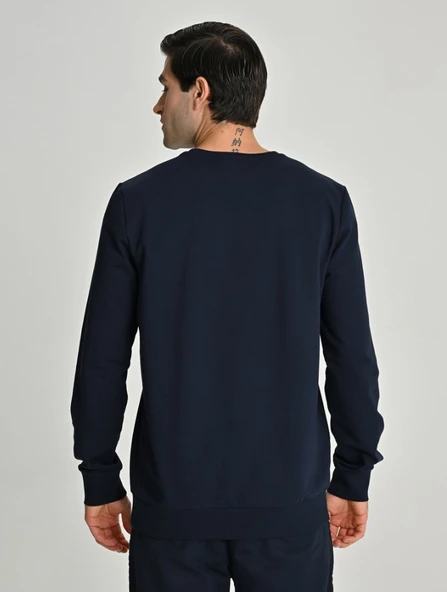 Fenerbahçe Tribün Lazer Baskılı Tek Renk Logolu Erkek Sweatshirt - 6