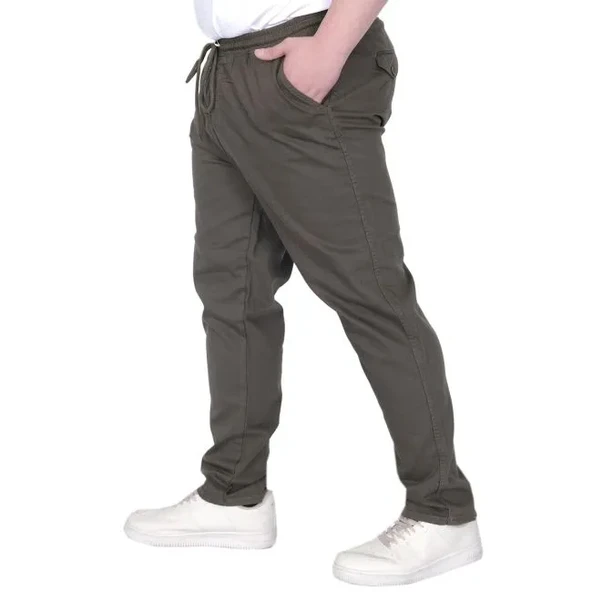 Büyük Beden Erkek Pantolon Gabardin Düz Paça Jogger Everest 21929 Haki - Resim 3