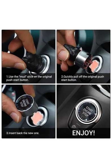 YıldızTuning Bmw X5 X6 F15 F16 Kristal Start Stop Tuş Mavi - Resim 5