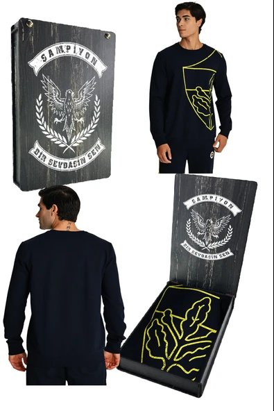 Fenerbahçe Tribün Lazer Baskılı Tek Renk Logolu Erkek Sweatshirt - 1
