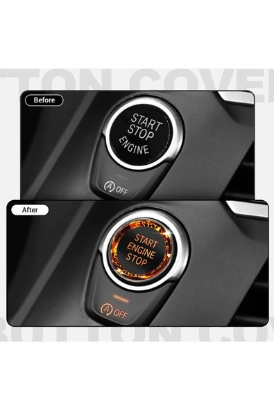 YıldızTuning Bmw 7 Serisi F01 F02 Kristal Start Stop Tuş Kırmızı - Resim 6