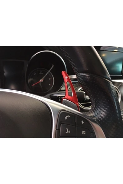 YıldızTuning Mercedes C Serisi W205 F1 Kulakçık Direksiyon Kırmızı Paddle Shifter - Resim 6