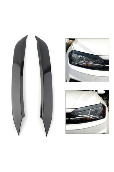 YıldızTuning Vw Polo Mk6 Piano Black Far Üstü Kaşı 2017-2023 - 2