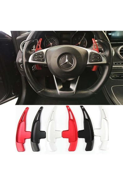 Universal Mercedes Cla Amg Direksiyon F1 Vites Kulakçık Paddle Shift Kırmızı ürün görseli 1