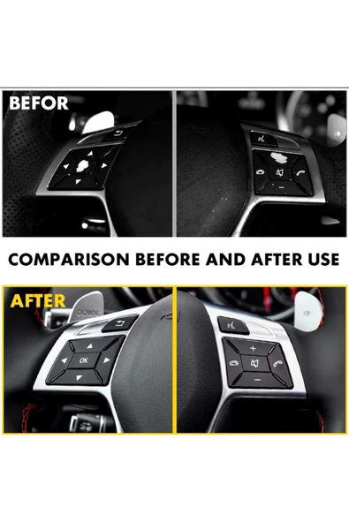 YıldızTuning Mercede  E Serisi W212 Direksiyon Tuş Kaplaması Siyah 2013-2016 - Resim 2