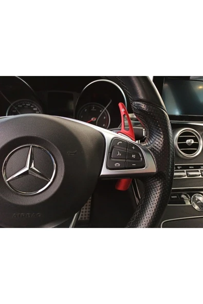 Universal Mercedes Cla Amg Direksiyon F1 Vites Kulakçık Paddle Shift Kırmızı - Resim 2