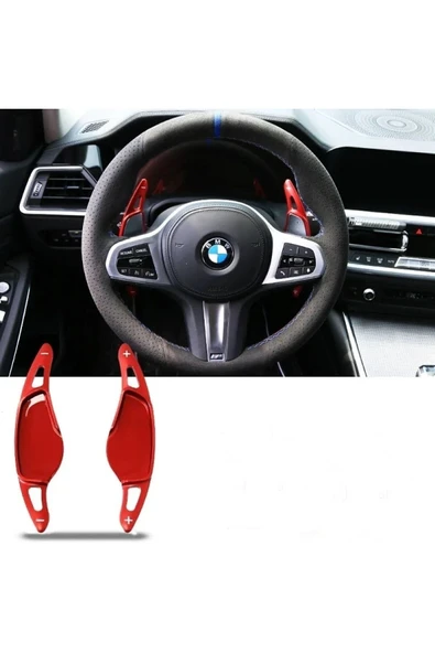 YıldızTuning Bmw 7 Serisi G12 F1 Direksiyon Kulakçık Kırmızı Renk ürün görseli