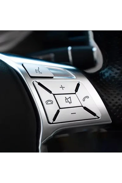 YıldızTuning Mercedes C Serisi W204 Direksiyon Tuş Kaplaması Gümüş 2011-2013 - 2