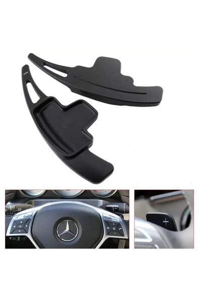 YıldızTuning Mercedes Cls63 W218 F1 Kulakçık Direksiyon Siyah Paddle Shifter 2012-2014 ürün görseli 1