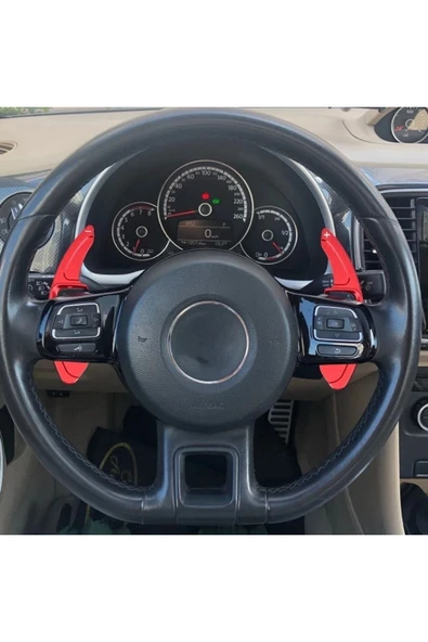 YıldızTuning Passat B7 F1 Uyumlu Paddle Shifter Kulakçık Kırmızı Renk Büyük Boy - 3