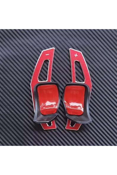 YıldızTuning Golf 5 6 Passat B6 B7 CC Scirocco Beetle Kırmızı Direksiyon F1 Kulakçık Vites Mini ürün görseli 1