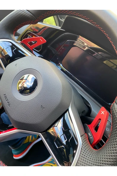 vagparts Golf Mk7 Kırmızı F1 Vites Kulakçıkları - Golf 7 F1 Direksiyon Kulakcık Pedal - 4