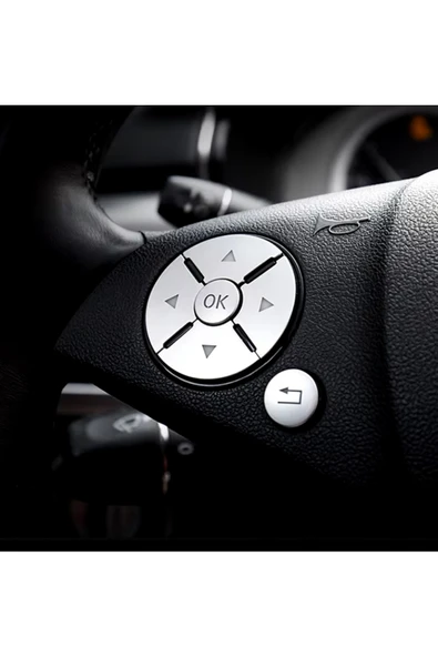 YıldızTuning Mercedes E Serisi Direksiyon Tuş Kaplaması Gümüş W212 2010-2012 - Resim 4