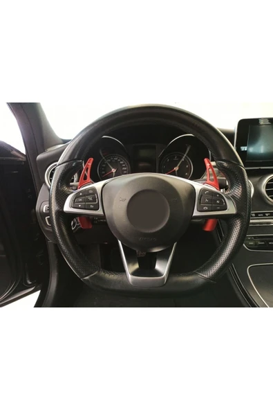 YıldızTuning Mercedes C Serisi W205 F1 Kulakçık Direksiyon Kırmızı Paddle Shifter - Resim 4