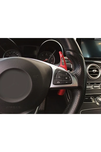 YıldızTuning Mercedes C Serisi W205 F1 Kulakçık Direksiyon Kırmızı Paddle Shifter - Resim 5