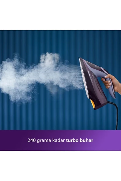 Philips Dst8021/30 Buharlı Ütü , Mor , 300 ml Su , 240 gram Turbo Buhar - Resim 3