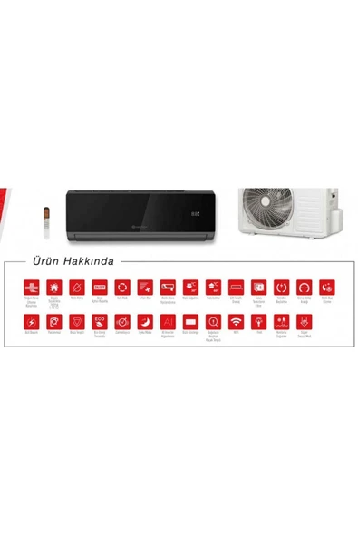 HANTECH H PRO ( Siyah )  A++ 12.000 BTU SÜPER İNVERTER KLİMA - 3