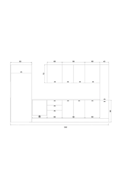 390 cm %100 MDF Greena White Mutfak Dolabı - 3