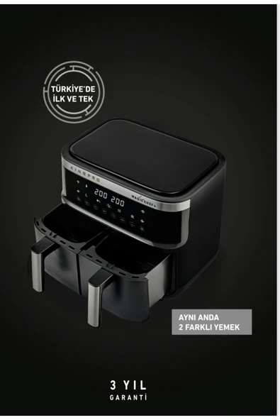 King Pro Kyf32 Magıcchef Plus Dual Air Fryer Pişirme Robotu - Resim 3