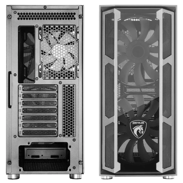 Green Griffin G6 ARGB Gaming Bilgisayar Kasası (2×200mm + 1×120mm Fan, Type-C, Kumandalı) – 600W 80+ Bronze PSU Dahil - 7