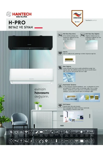 HANTECH H PRO ( Siyah )  A++ 12.000 BTU SÜPER İNVERTER KLİMA - 4