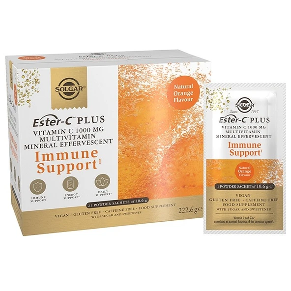 Solgar ESTER-C Plus Vitamin C 1000 MG Efervesan 21 Sachet ürün görseli