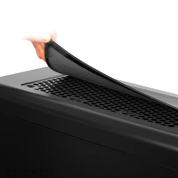Green Striker Midtower Gaming Bilgisayar Kasası (3×120mm Fan, 6 Fan Desteği, Siyah) – 700W 80+ Bronze PSU Dahil - 5