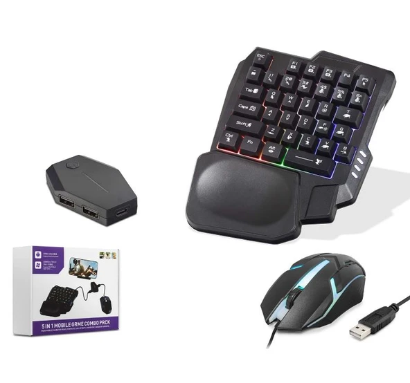 Pubg Mobile Klavye Mouse Konsol Dönüştürücü Siyah Andorid Uyumlu Nodar Nd762 ürün görseli