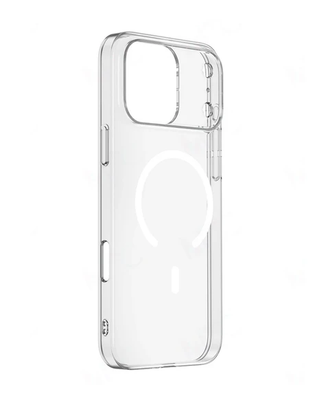 İphone 17Pro Uyumlu Kılıf Magsafe Wireless Kablosuz Şarj Destekli Sert Şeffaf Darbe Emici Kapak ürün görseli