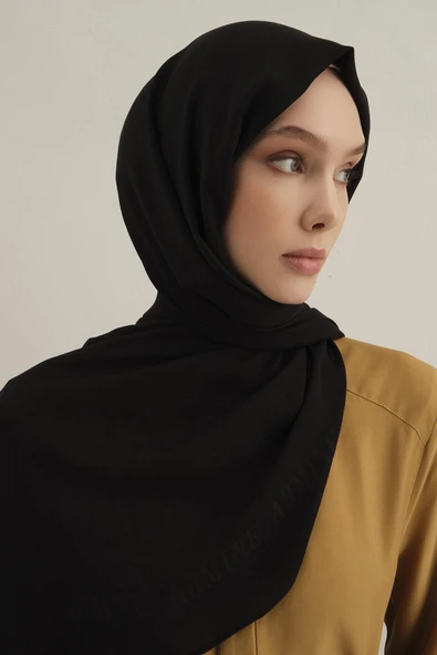 Logo Bordürlü Pamuk İpek Şal 1 - Resim 6