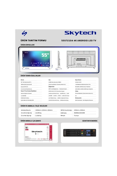 Skytech 55st2104 140 Ekran Uydu Alıcılı Full Hd Android Smart Led Tv - 8