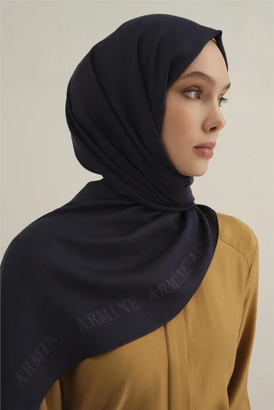 Logo Bordürlü Pamuk İpek Şal 1 - Resim 4