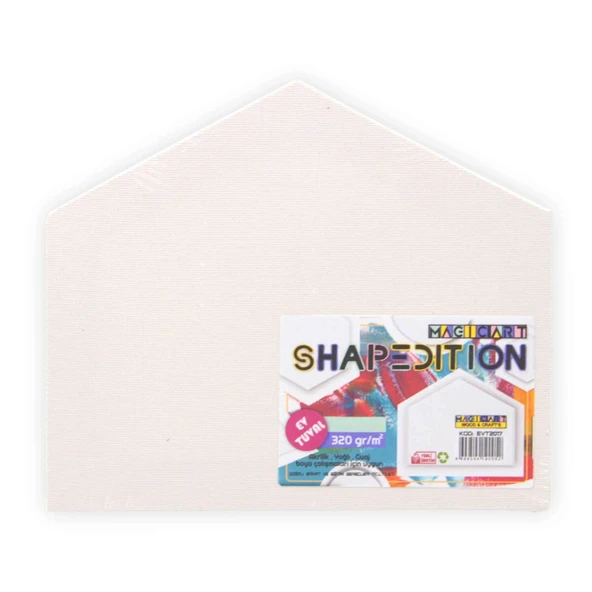 Supertrend Shapedition Beşgen Ev Tuval 20x17 cm. ürün görseli