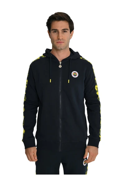Fenerbahçe Lacivert Tribün Lazer Baskılı Kamuflaj Detaylı Erkek Sweatshirt - Resim 2