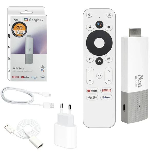 Next 4k-tv Stick 4k Android Dongle Google Netflix Youtube D-smart Go 1 Yıl Mega Paket Hediye