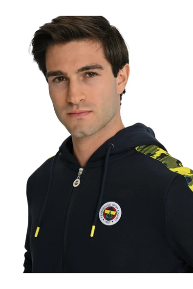 Fenerbahçe Lacivert Tribün Lazer Baskılı Kamuflaj Detaylı Erkek Sweatshirt - Resim 5