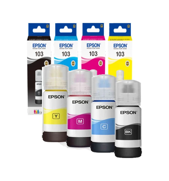 Epson 103 Gerçek ORJİNAL Mürekkep Takımı L3110/L3111/L3150/L3151/3250/3251...