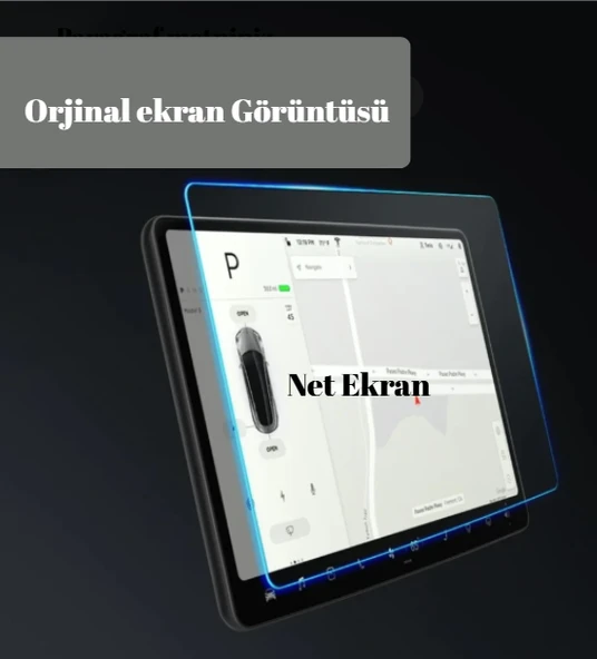 Tesla Model Y 15.6" Multimedya Ekran Koruyucu – 2in1 Nano Cam Çizilmez Koruma - Resim 4