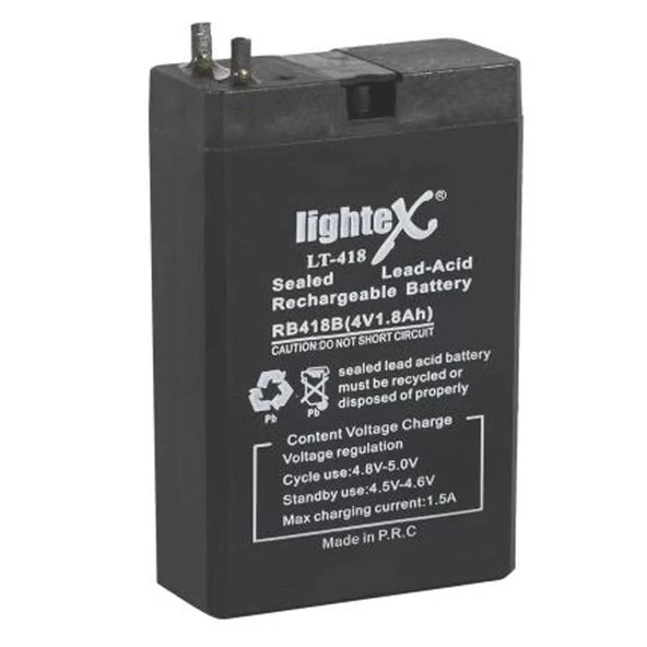 Lightex Lt-418 Kuru Akü 4v 1.8ah (7.5x5x2cm) Işıldak Fener ürün görseli