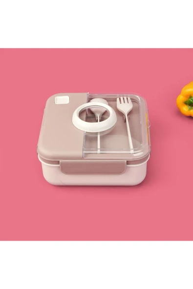 Qlux L-00927 Boutique Beslenme Kabı - Bej - 1.25 Lt - Resim 2