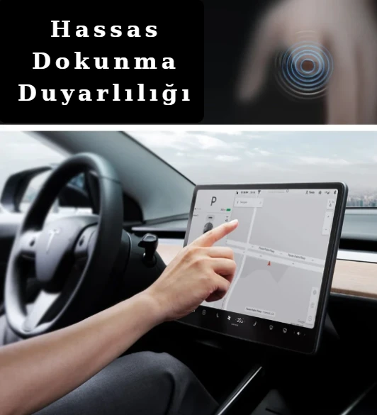 Tesla Model Y 15.6" Multimedya Ekran Koruyucu – 2in1 Nano Cam Çizilmez Koruma - Resim 5