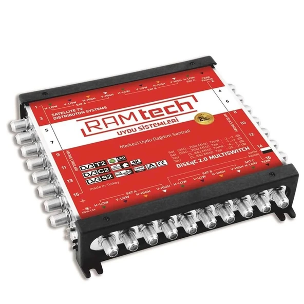 Ramtech Multiswitch Sonlu Kaskatlı Bir Arada Uydu Santral 10/12