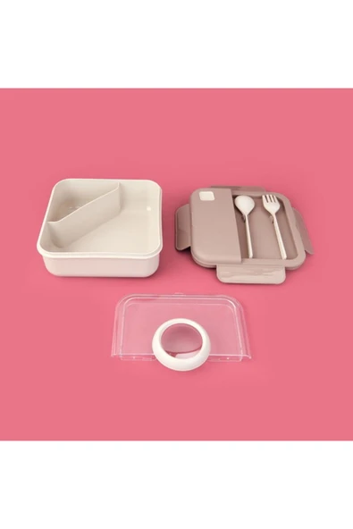 Qlux L-00927 Boutique Beslenme Kabı - Bej - 1.25 Lt - Resim 3