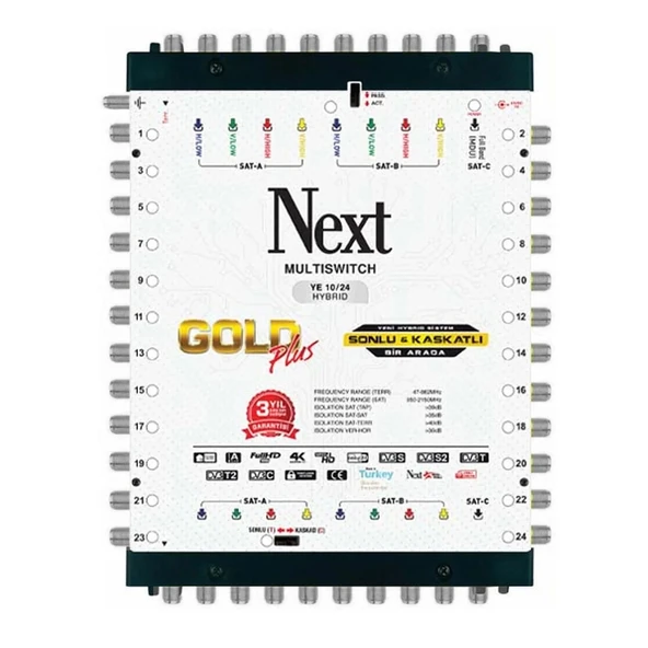 Next Multiswitch Sonlu Kaskatlı Bir Arada Uydu Santral 10/24 Hybrid