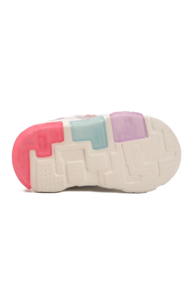 Cool Lila Cırtlı Işıklı Kız Bebek Spor Ayakkabı - Resim 3